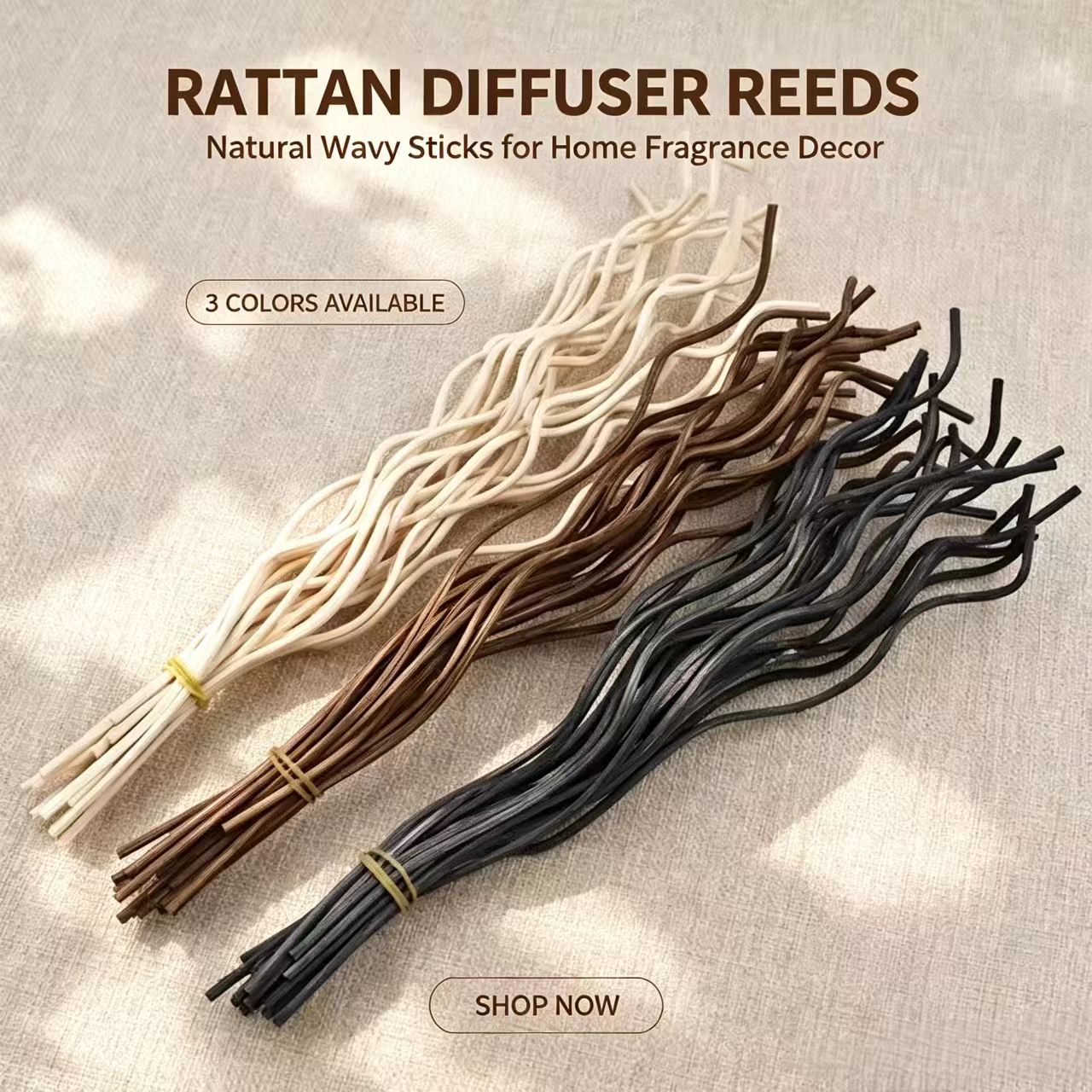 Home Fragrance Wholesale - 20 bâtonnets diffuseurs longs et ondulés