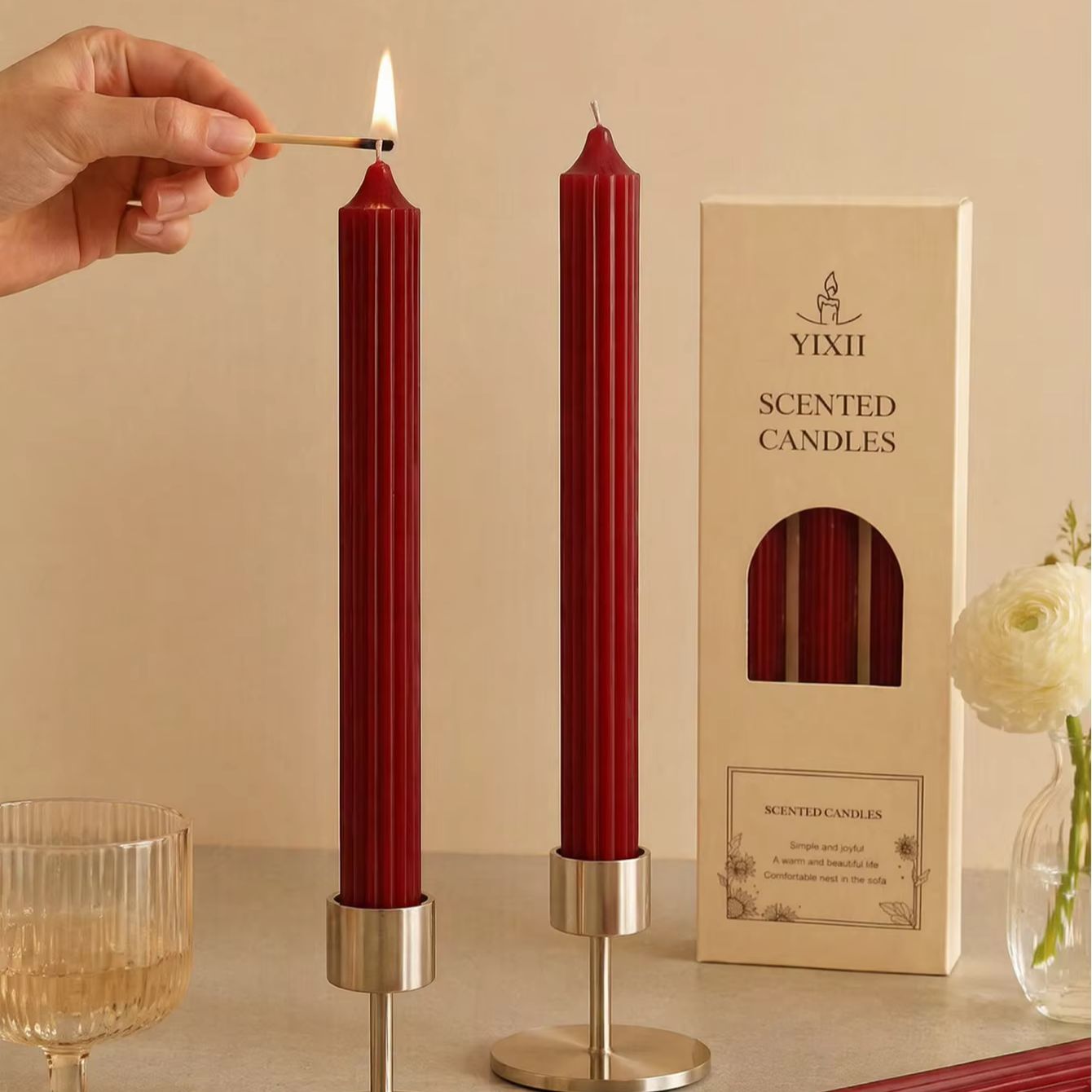 Ensemble de 4 bougies d'aromat - Home Fragrance Red Wine avis et prix